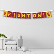 USC Trojans Cardinal and Gold SC Interlock Fight On! Felt String Banner